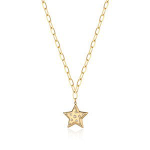S`Agapõ Pozlacený náhrdelník Hvězda s krystaly Stellar SSE06