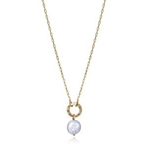 Viceroy Třpytivý pozlacený náhrdelník s perlou Elegant 13180C100-99