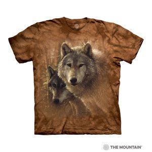 Pánské batikované triko The Mountain - Vlci v lese Velikost: XL