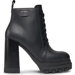 Polokozačky Tommy Jeans Tjw High Heel Lace Up Boot EN0EN02408 Black BDS