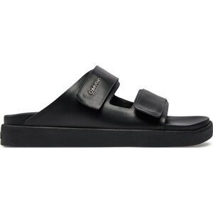 Nazouváky Calvin Klein Flat Adj Slide Calvin Mtl Lth HW0HW01954 Black BEH