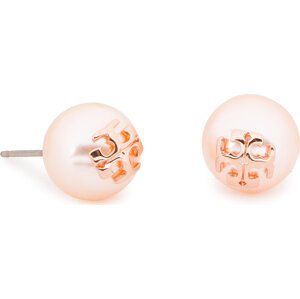Naušnice Tory Burch Crystal Pearl Stud Earring 11165514 Rose/Rose Gold 657