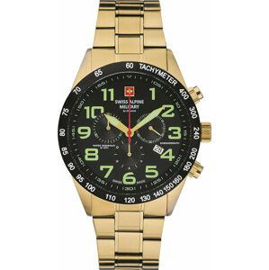 Hodinky Swiss Alpine Military 7047.9117 Black/Gold/Gold