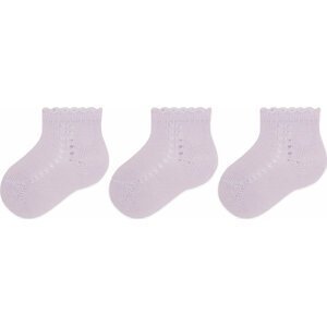 Sada 3 párů dětských vysokých ponožek Condor 2.569/4 Mauve 0124