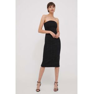 Džínové šaty Sisley černá barva, mini