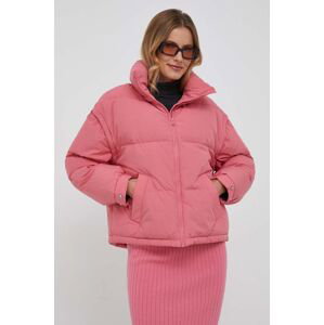 Péřová bunda United Colors of Benetton dámská, růžová barva, zimní, oversize