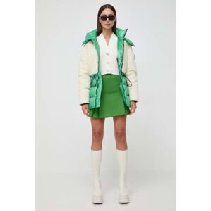 Péřová bunda Karl Lagerfeld dámská, zelená barva, zimní