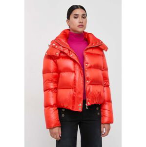 Péřová bunda Patrizia Pepe dámská, oranžová barva, zimní
