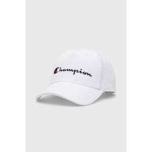 Bavlněná baseballová čepice Champion bílá barva, s aplikací