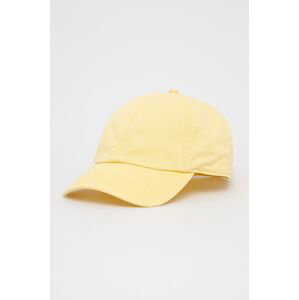 Bavlněná čepice GAP žlutá barva, hladká