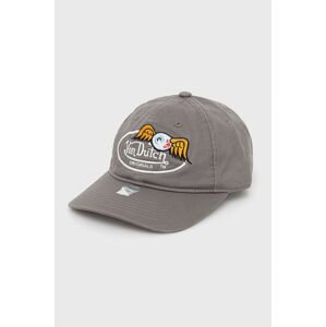 Bavlněná baseballová čepice Von Dutch šedá barva, s aplikací