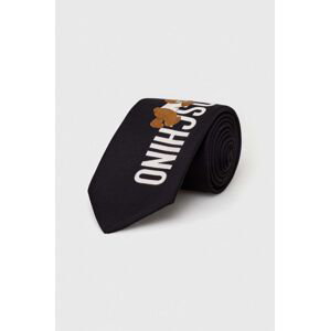 Hedvábná kravata Moschino černá barva, M5766 55059