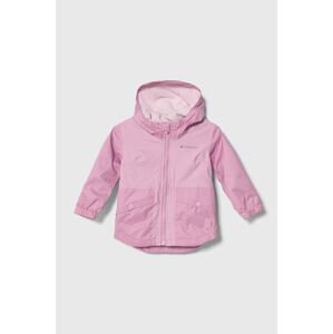 Kojenecká bunda Columbia Rainy Trails Fleece růžová barva