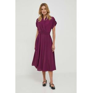 Šaty Lauren Ralph Lauren fialová barva, midi, 250909427