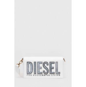Kožená kabelka Diesel bílá barva