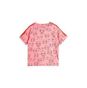 Dětské tričko Mini Rodini Cathlethes růžová barva