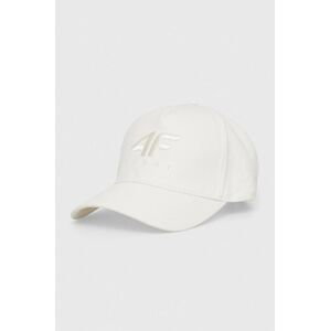Bavlněná baseballová čepice 4F bílá barva