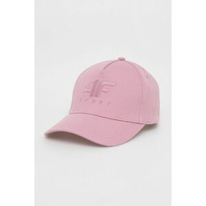 Bavlněná baseballová čepice 4F růžová barva