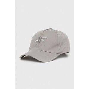 Bavlněná baseballová čepice 4F šedá barva