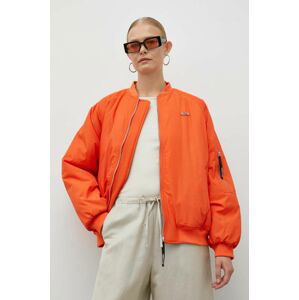 Bomber bunda Résumé oranžová barva, zimní, oversize