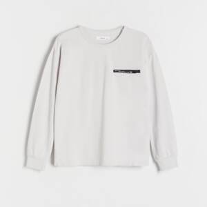 Reserved - Oversized tričko s dlouhými rukávy - Světle šedá