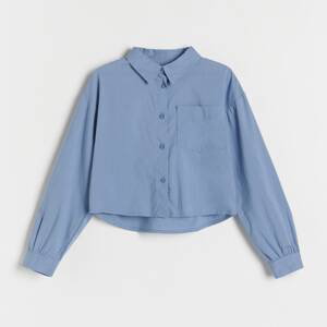 Reserved - Krátká košile s kapsičkou - Modrá