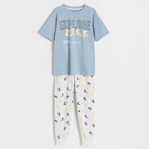 Reserved - Dvoudílná pyžamová souprava s potiskem - Modrá