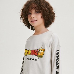 Reserved - Oversize tričko s dlouhými rukávy Dragon Ball - Světle šedá