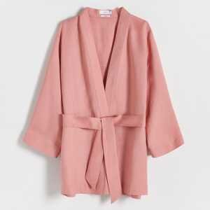 Reserved - Kimono s vysokým podílem lnu - Růžová